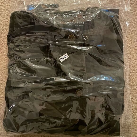 Sanctuary Green Camo Print Hooded Snap Front Utility Jacket size XXS - Picture 9 of 9